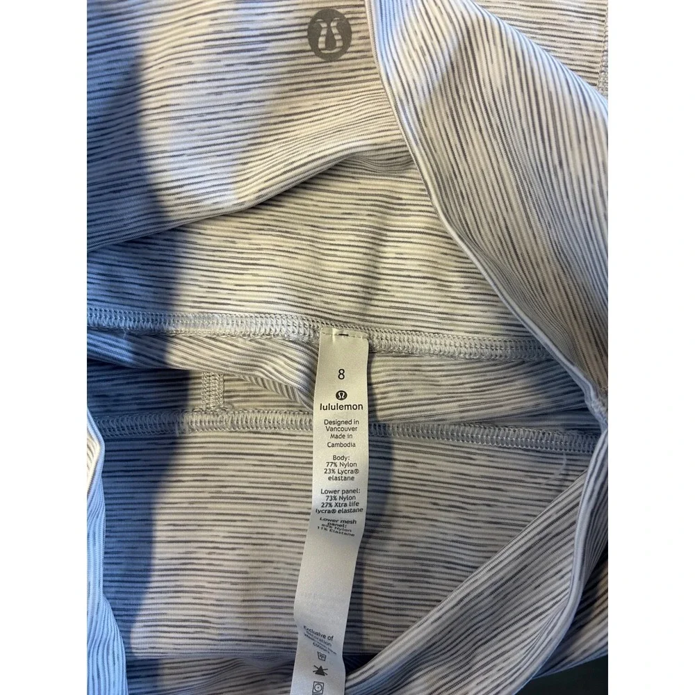 Lululemon Wunder Under High Rise Crop‎ Leggings Heathered Gray 8 Scallop Hem 24